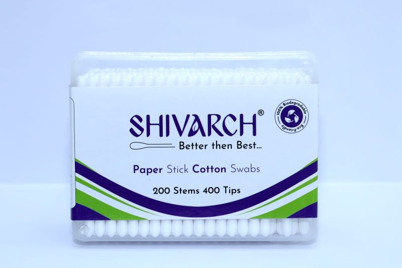 Paper Stick 200s Cotton Buds/ Swabs, Flat Box Hygiene Packed