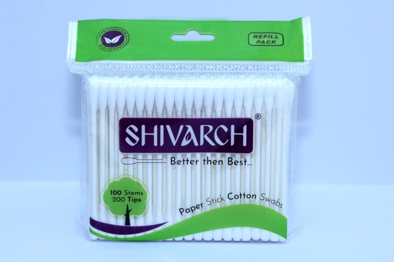 Paper Stick 100s Cotton Buds/ Swabs, Poly Pack For Hygiene Packed