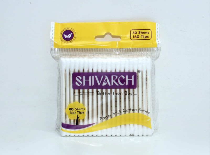 Paper Stick 80s Cotton Buds/ Swabs, Poly Pac Hygiene Packed