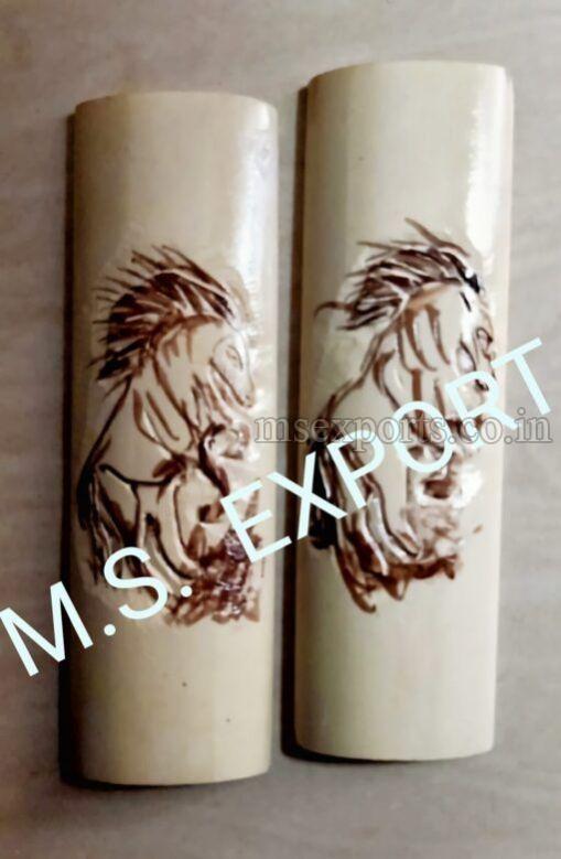 Camel Bone Horse Pattern Knife Handle Scale