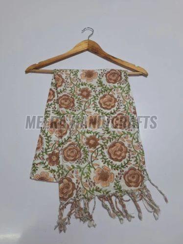 Meera Handicrafts Beautiful Floral Print Cotton Stole 22*72cm