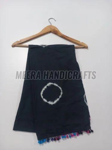 Black Block Printed Cotton Stole, Brand Name : Meera Handicrafts