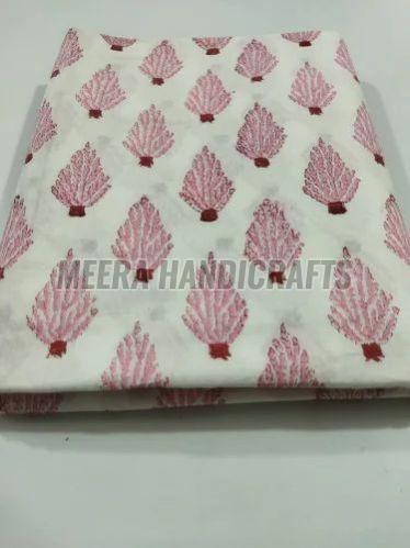 Cotton Leaf Hand Block Printed Fabric, Brand Name : Meera Handicrafts