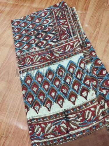 Cotton Multicolor Block Printed Kalamkari Dupatta Daily Wear