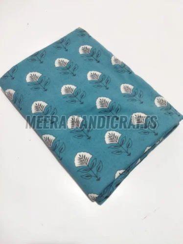 Sea Blue Printed Cotton Fabric, Brand Name : Meera Handicrafts