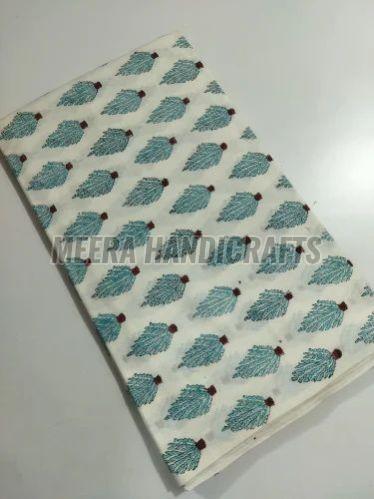 Tree Hand Block Printed Cotton Fabric, Brand Name : Meera Handicrafts