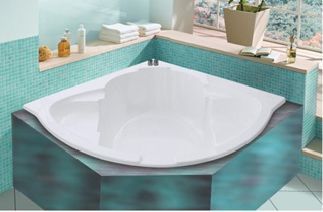 Ceramic White Plain Corner Bathtub