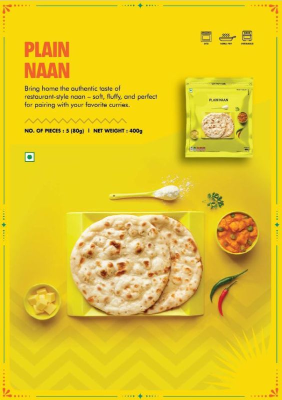 Plain Naan Ready To Eat Food