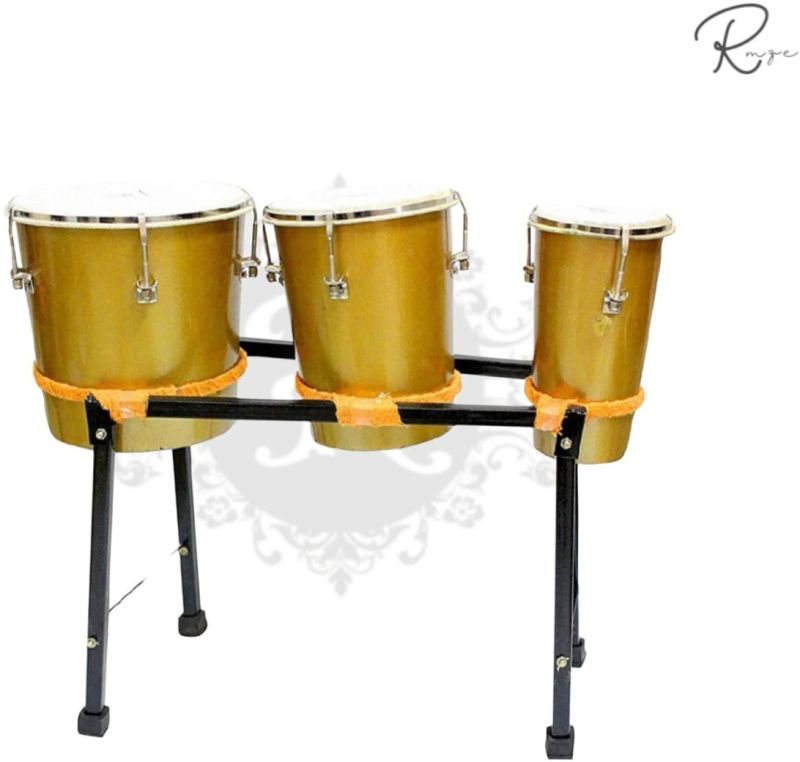 Rmze Professional Triple Bongo Drum Set (Mid Congo)