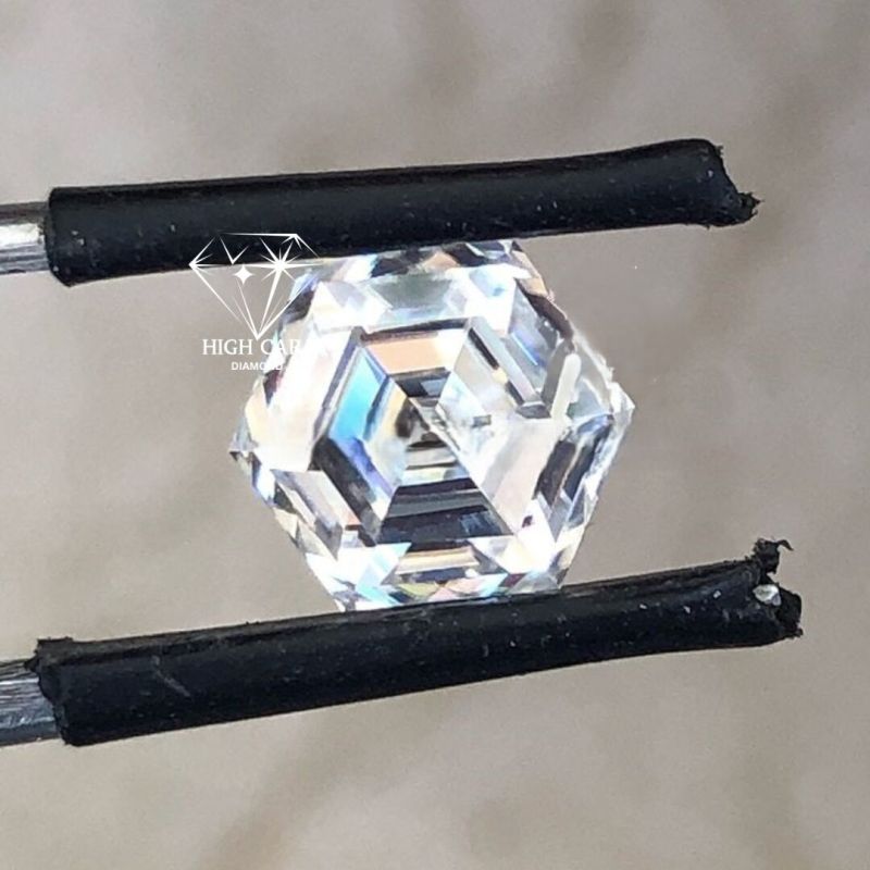 Hexagon Cut White Colorless Antique Loose Diamond