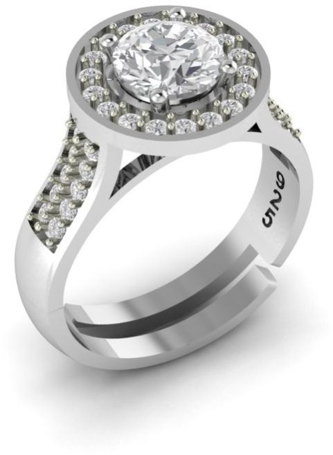 925 Silver Double Halo Ring