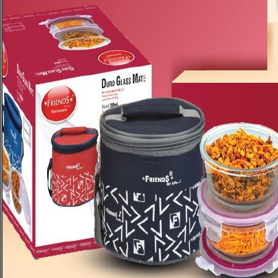 Duro Glass Mate 2 Round Bowl Lunch Box