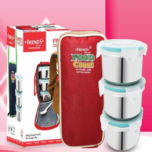 Food Court 3 Stainless Steel Lunch Box