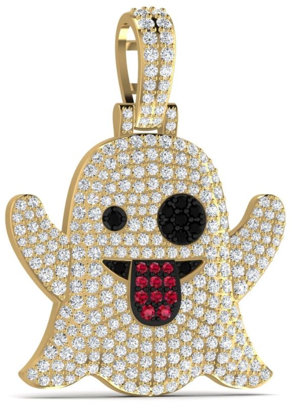 925 Silver Cartoon Moissanite Hiphop Pendant