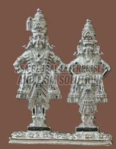 925 Sterling Silver Sri Panduranga And Rukmini Murti