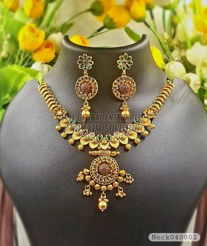 Brass Ladies Traditional Artificial Necklace Set