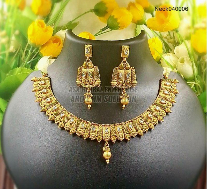 Brass Traditional Ladies Artificial Necklace Set