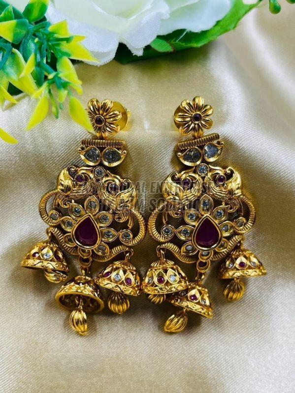 Ladies Brass Traditional Golden Earring