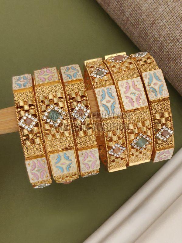 Ladies Party Wear Brass Bangle Set