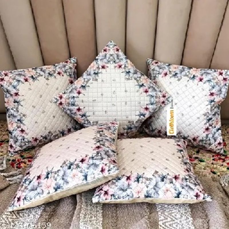 White Printed Cushion Covers