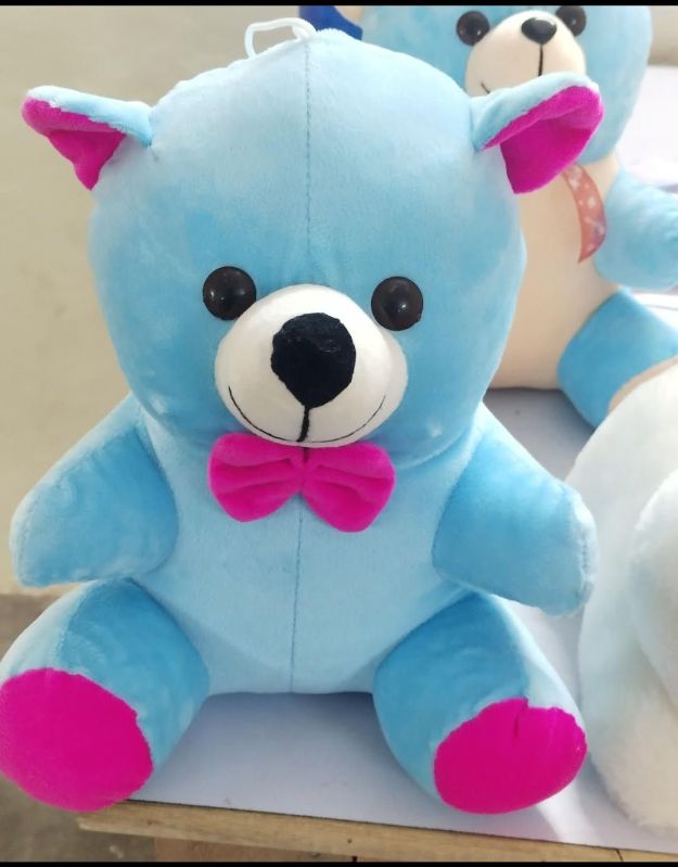 Small Sky Blue Plush Teddy Bear For Boys & Girls