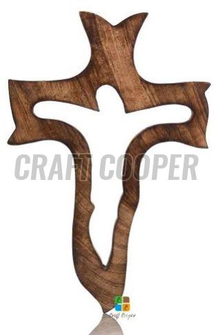 Wooden Brown Cross Pendant