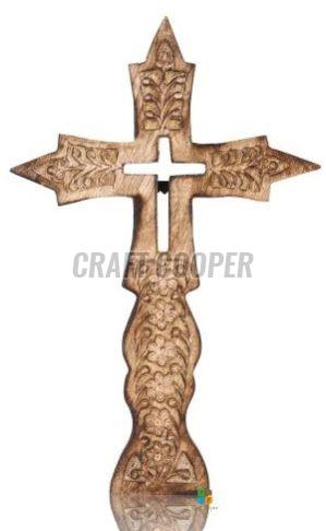 Wooden Jesus Cross Pendant