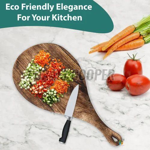Craft Cooper Plain Wooden Round Chopping Board 41x21x2 Cm for Kitchen