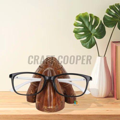 Craft Cooper Wooden Turtle Spectacle Holder, Color : Brown