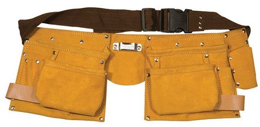 10 Pkt Professional Style Split Leather Tool Bag