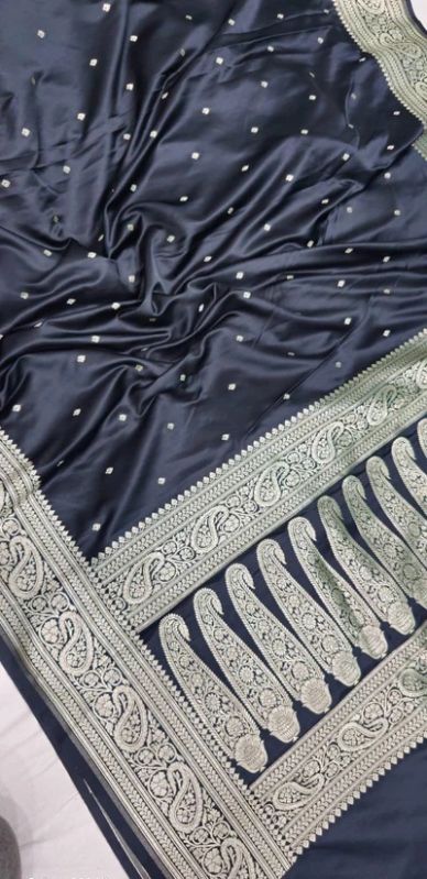 Black Premium Mashru Katan Silk Banarasi Saree