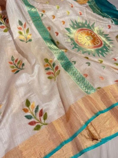 Light Beige Subtle Shade Pure Matka Silk Banarasi Saree