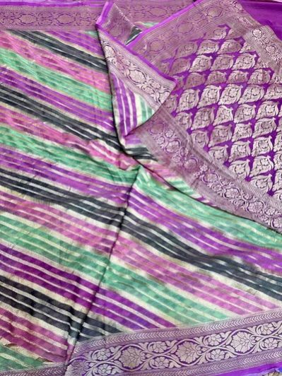 Rangkat Light Purple Khaddi Georgette Banarasi Saree