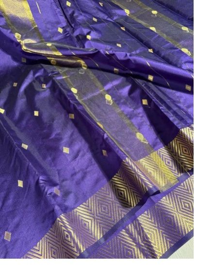 Soft Katan Silk Golden Zari Diamond Buti Saree