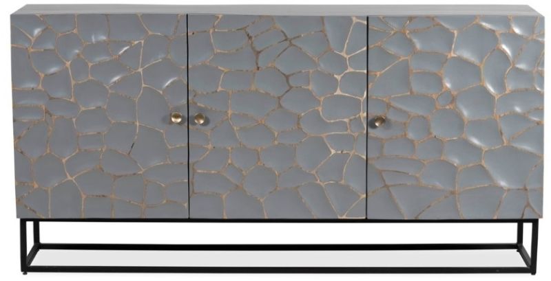 Mango Wood Grey Color Sideboard