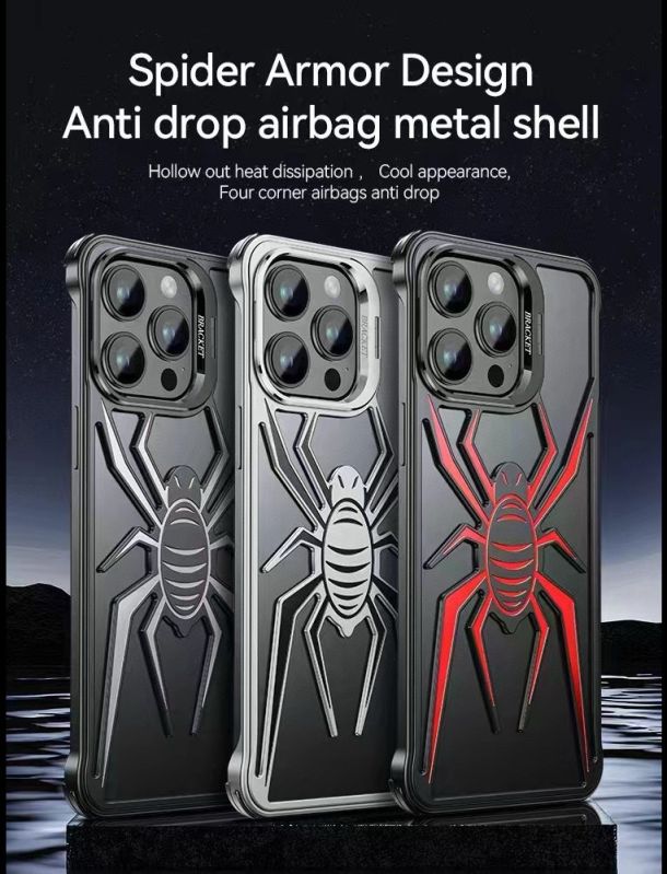 Spider Design Smart Kickstand Bumper iPhone 15 Phone Case