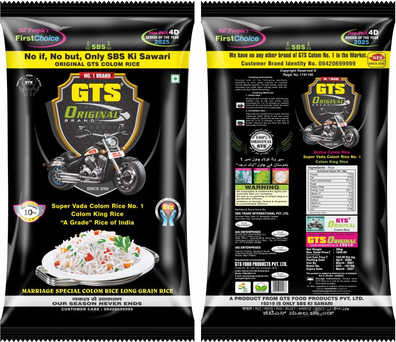 10 Kg Gts Original Sortax Colom Rice