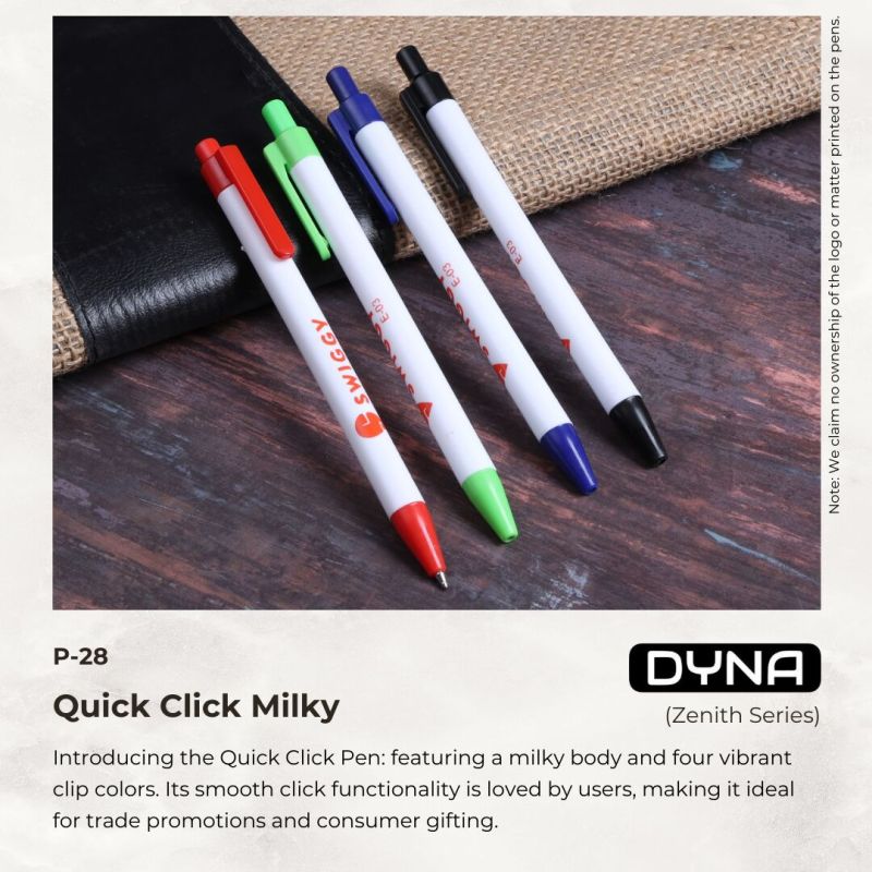 Quick Click Milky Plastic Pen