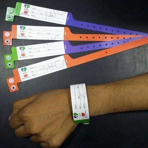 Janki Plastic Hospital Patient Wristband, Color : Multicolor