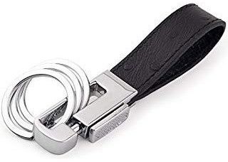 Metal Black Leather Strap for Key Organization