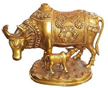Copper Kamdhenu Cow Statue