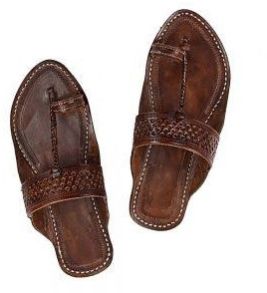 Diamond Punching Belt Leather Kolhapuri Chappal