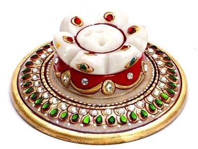 Marble Incense Holder for Pooja Accessory, Home Decor