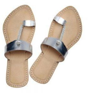 Metallic Silver Ladies Kolhapuri Chappal