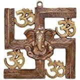 Swastik Ganesh Copper Finish Wall Hanging