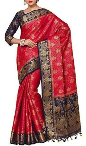 Womens Silk Saree WITH Blouse Piece