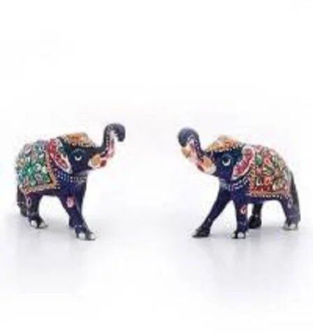 Black Marble Elephant Statue Set, For Interior Decor