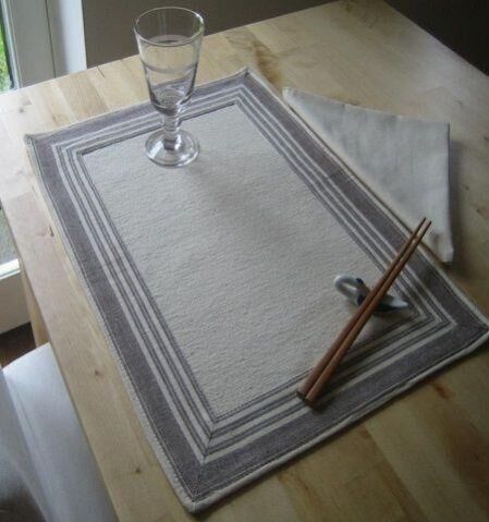 Polyester Grey Border Table Mat
