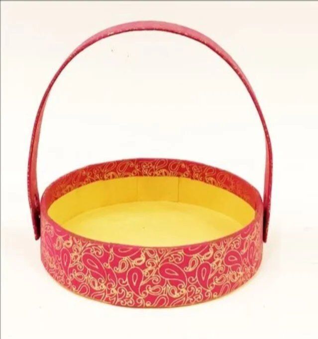 Handmade Paper Round Basket