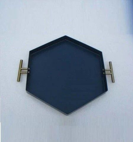 Hexagonal Metal Serving Tray